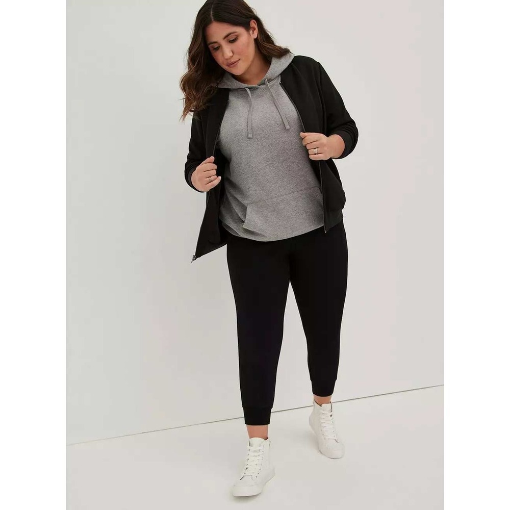 Torrid Plus 2X Hoodie Sweatshirt Pullover Active Raglan Thumbhole Heather Gray